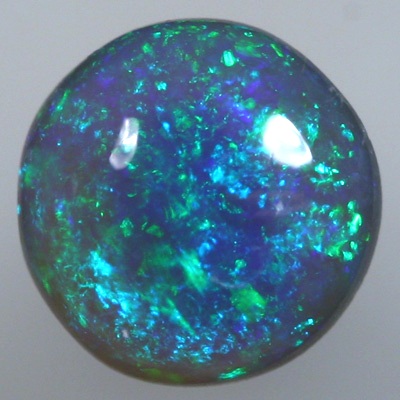 SOLID SEMI BLACK OPAL Sparkling bright greens over blue
